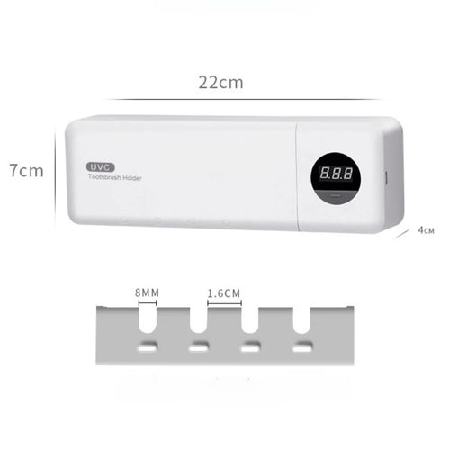 Intelligent UV Toothbrush Sterilizer USB Charging Wall-Mounted No-Drill Toothbrush Cleaner Bathroom Toothbrush Holder Organizer